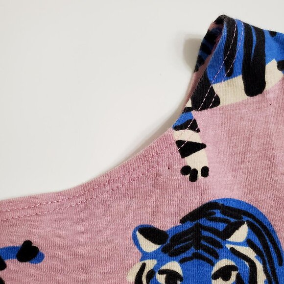 NOOWORKS Womens Cha Cha Mini Dress Small Blue Tiger Print Short Sleeve - Picture 14 of 14